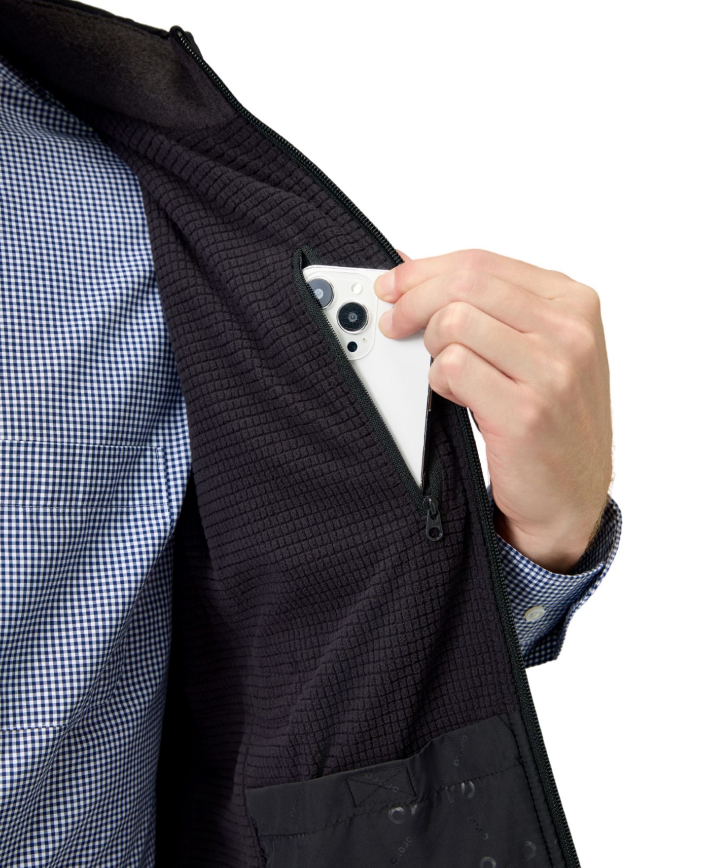 Мужской жилет ororo Big & Tall 4-Zone Heated Fleece Vest, цвет: Чёрный — фото 9