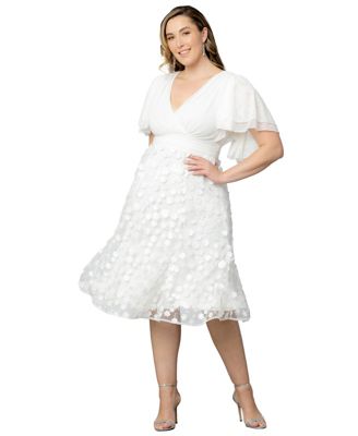 Plus Size Pretty Petals Mesh Cocktail Dress