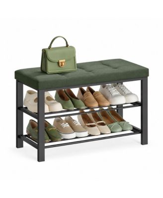 31.9 in Shoe Rack Bench with Padded Cushion and 440 lb Capacity