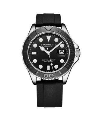 Depthmaster 4072 Men s Quartz Diver Watch - 42mm, Black Dial, Silicone Strap, Rotating Bezel, Date, 100M Water Resistant
