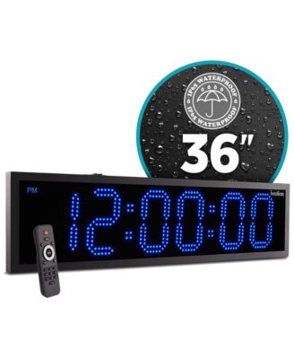 36" Waterproof Digital-LED Auto-Time-Sync Wall Clock