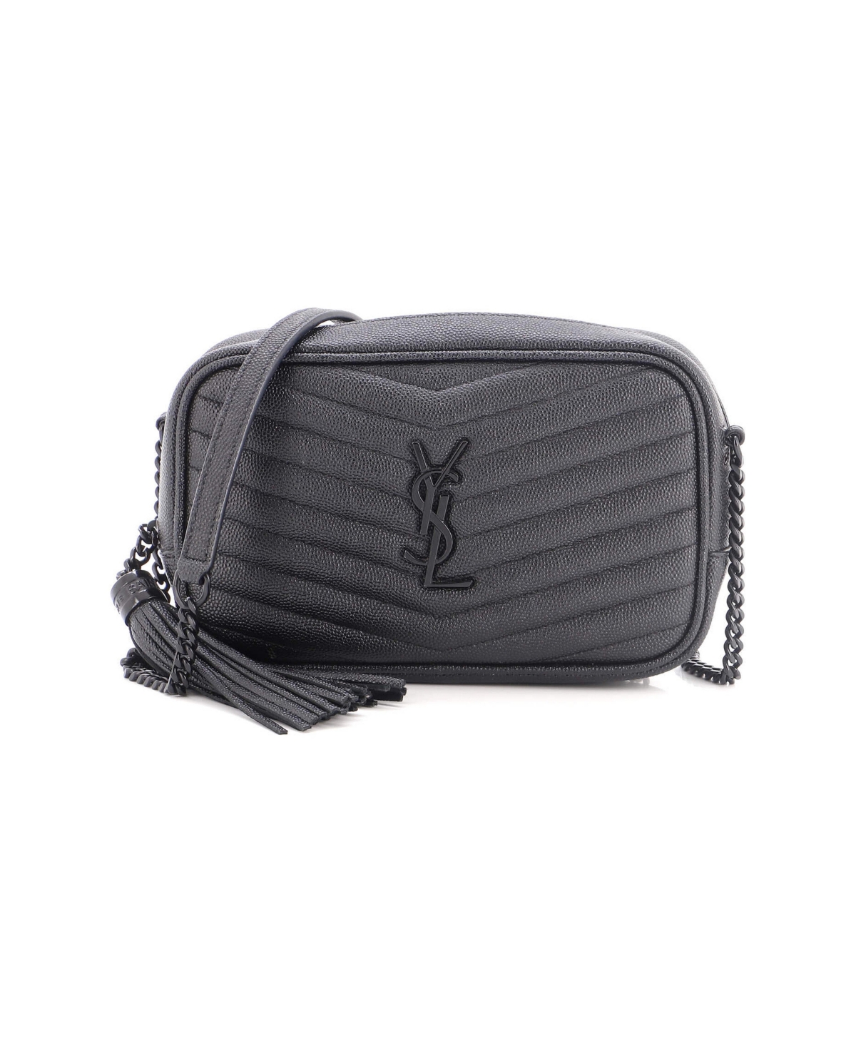 Pre-Owned Saint Laurent Mini Lou Camera Bag Matelasse Chevron Leather - Black