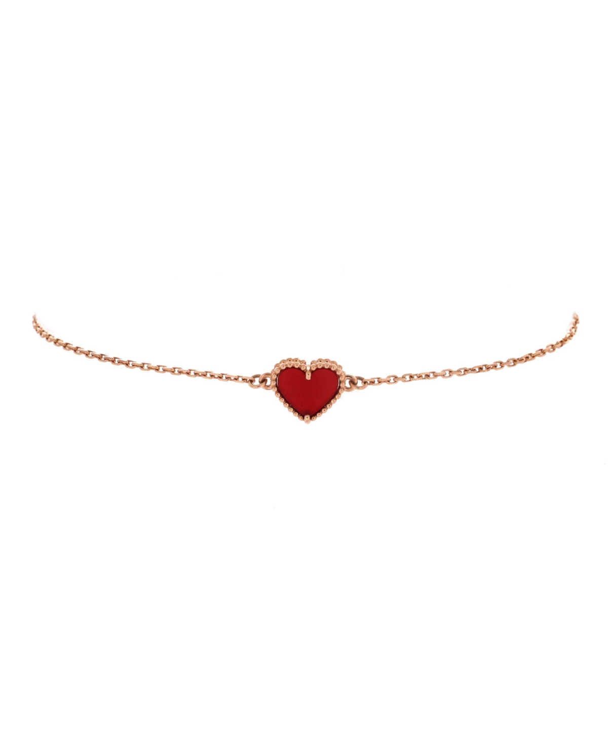 Pre-Owned Van Cleef & Arpels Sweet Alhambra Heart Bracelet in 18k Rose Gold - 18k rose gold
