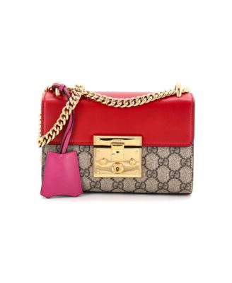 Small Padlock Shoulder Bag GG Coated Canvas and Leather
