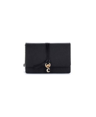 Alphabet Chain Clutch Bag Leather