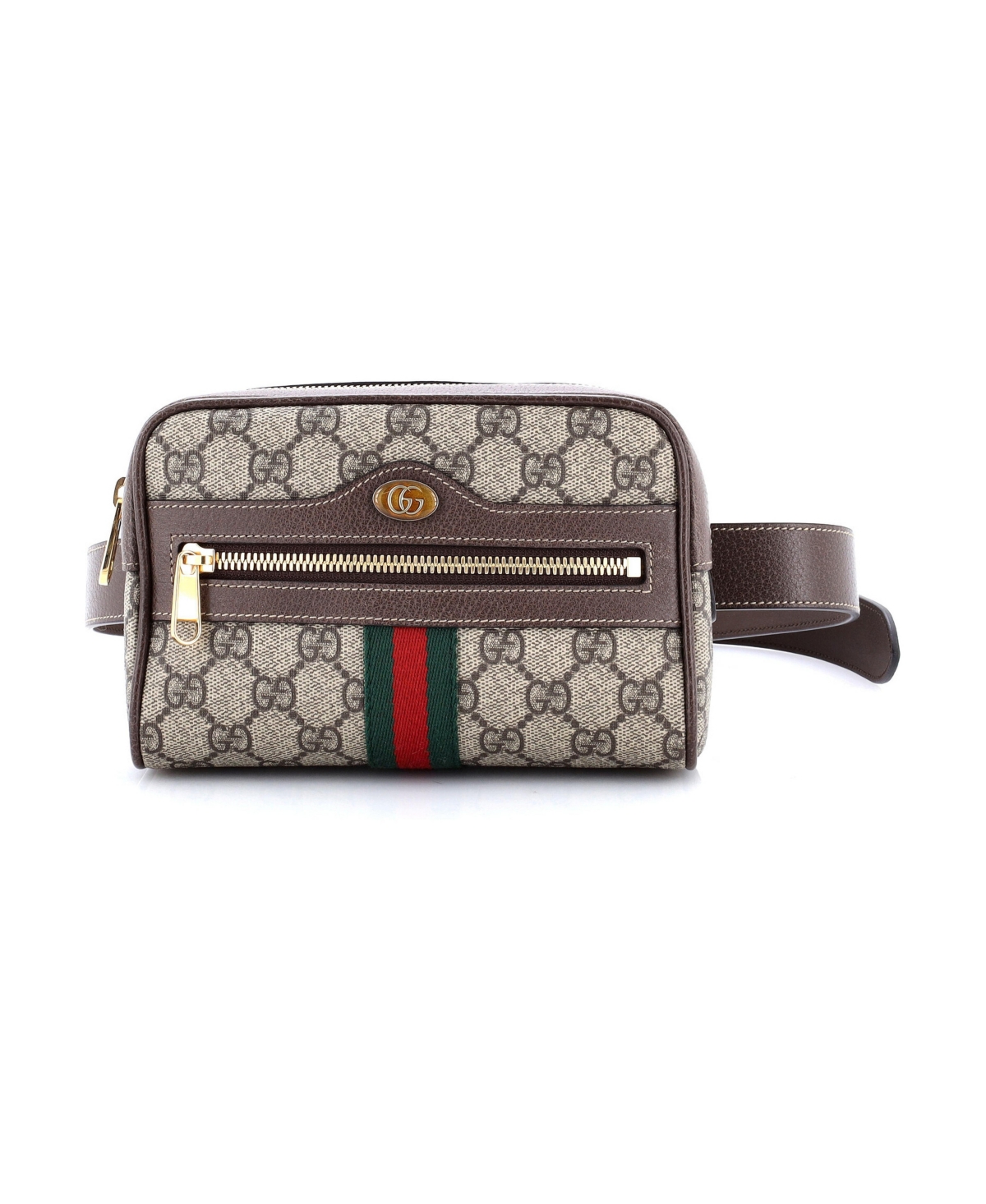 Pre-Owned Gucci Small Ophidia Belt Bag Gg Coated Canvas - Brown
