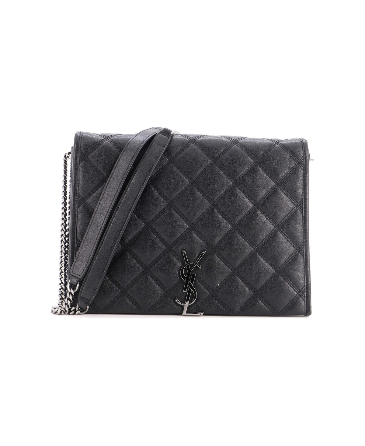 Pre-Owned Saint Laurent Small Becky Shoulder Bag Quilted Leather - Black