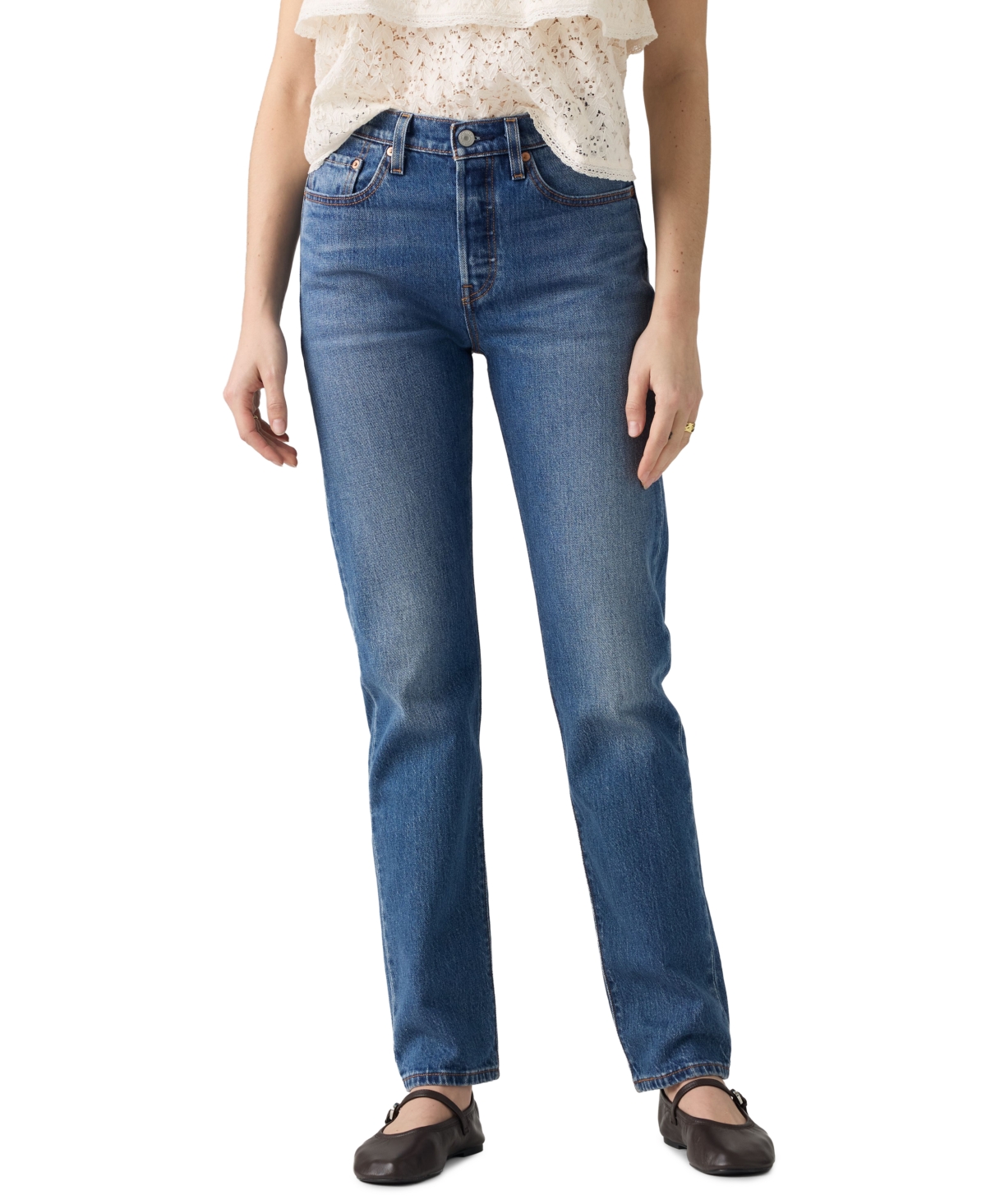 Levi's Women's 501 High-Rise Straight-Leg Denim Jeans - Array Away