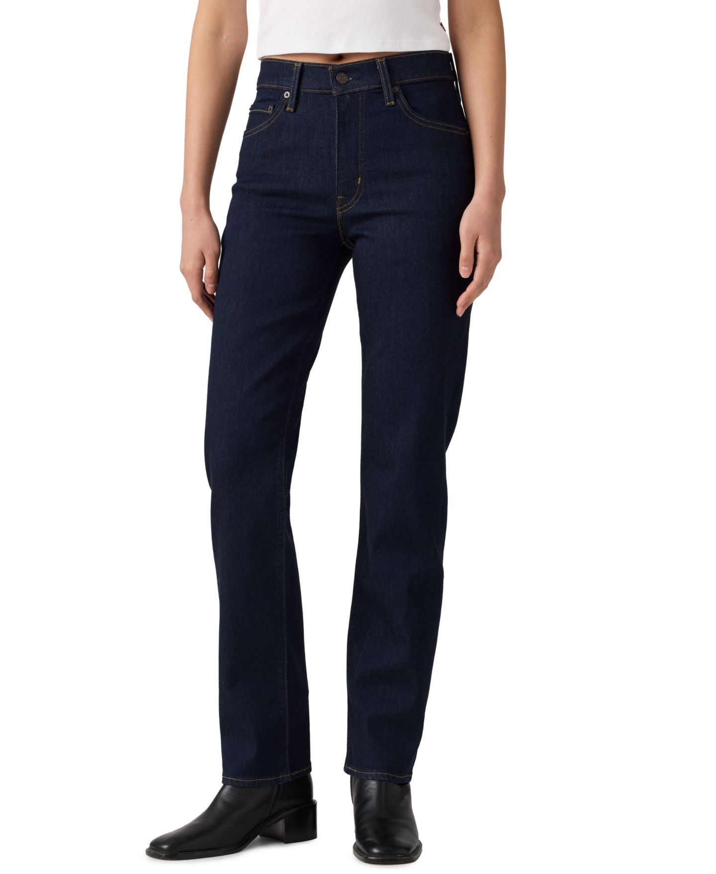 Женские джинсы Levi's Premium 722 High-Rise Slim Stretch Denim, цвет: Насыщенный синий, вариант 1 — фото 1