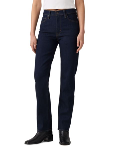 Женские джинсы Levi's Premium 722 High-Rise Slim Stretch Denim, цвет: Насыщенный синий