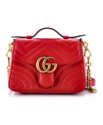 Mini GG Marmont Top Handle Flap Bag Matelasse Leather