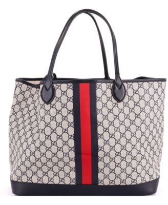 Large Ophidia Open Shopping Tote GG Coated Canvas