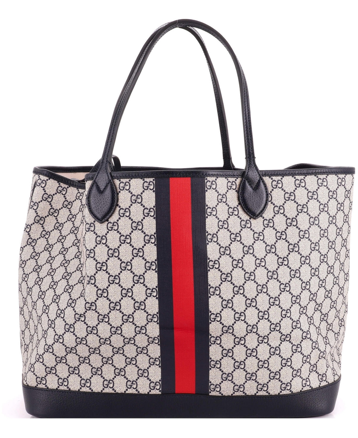 Pre-Owned Gucci Large Ophidia Open Shopping Tote Gg Coated Canvas - Blue