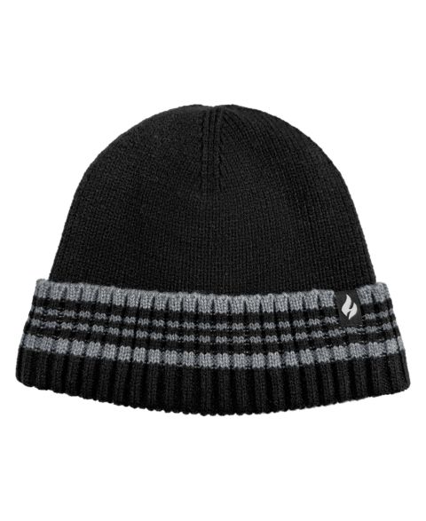 Мужская шапка Heat Holders Bjorn Ribbed Striped, цвет: Чёрный