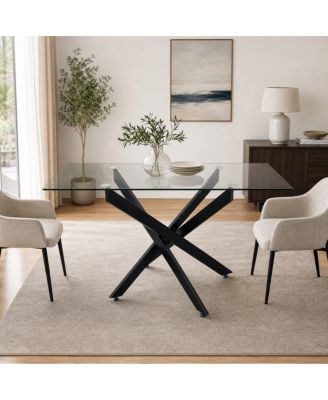Modern Rectangular Glass Dining Table 47.24