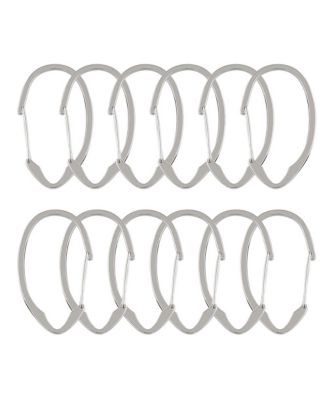 Rust-Proof Zinc Shower Curtain Hooks with Clasp Closure, Shower Hooks Hangers for Bathroom - Set of 12