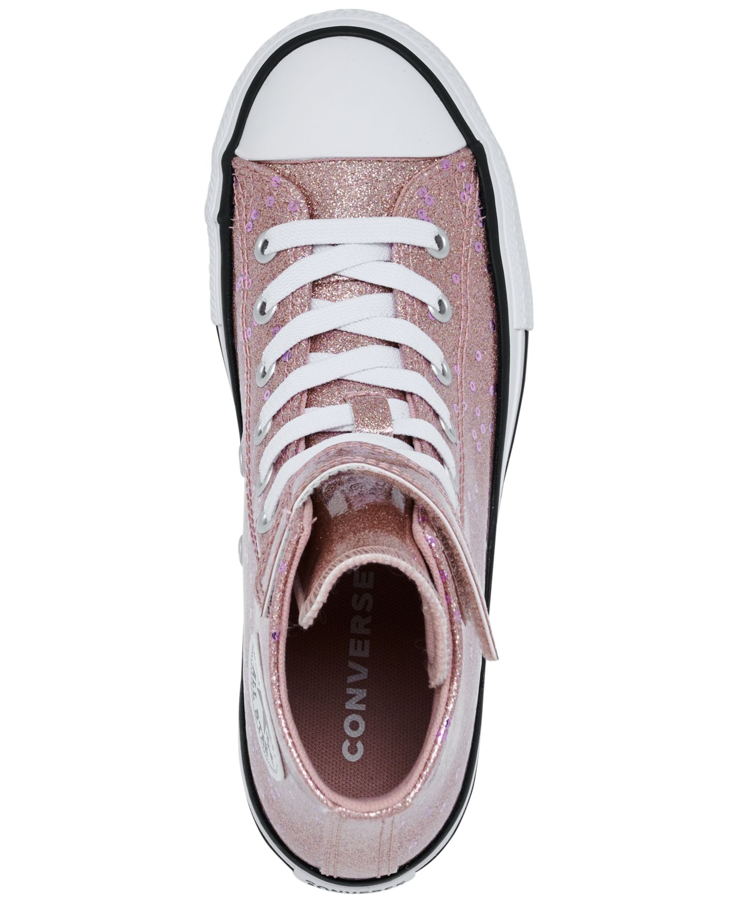 Кроссовки Converse Chuck Taylor All Star Glitter & Sequins Easy-On Fastening Strap Lifestyle для девочек, цвет: Розовый / Красный — фото 5