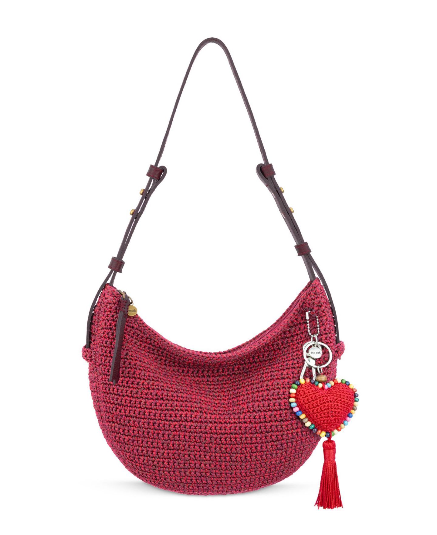 Женская сумка The Sak Tess Hand-Crocheted Medium Shoulder Handbag, цвет: Чёрный вишнёвый — фото 1