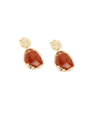 Women's Gold-Tone Dented Drop Earrings