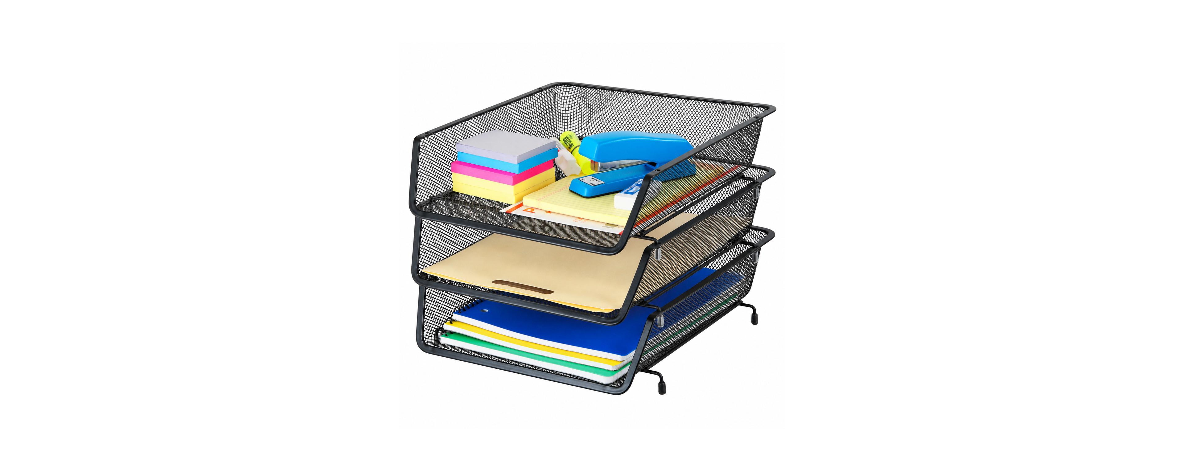Lowking Stackable Letter Tray Organizer 3 Pack Desk File Document Office Storage