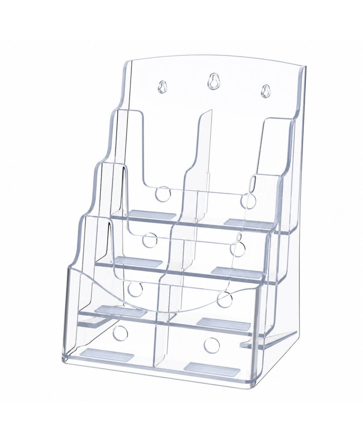 Lowking 4 Tier Clear Acrylic Brochure Holder Wall Or Tabletop Display Organizer - Default