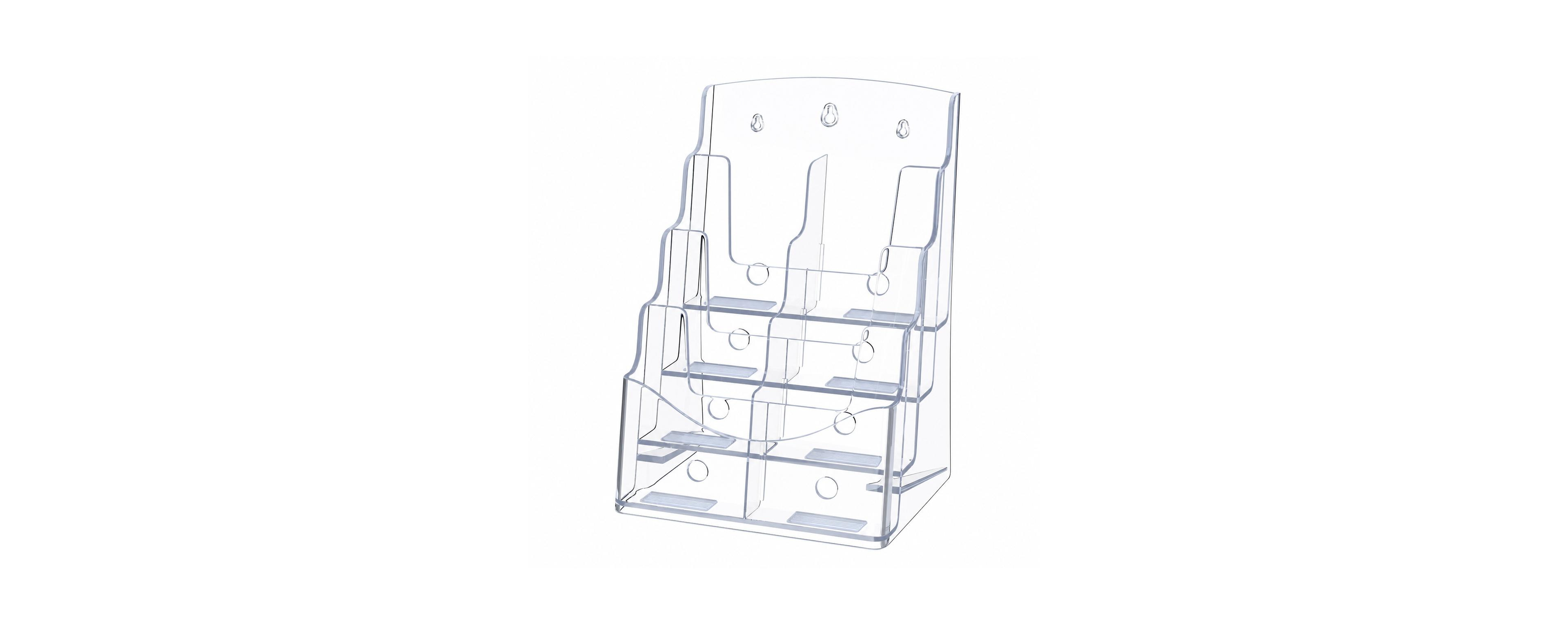Lowking 4 Tier Clear Acrylic Brochure Holder Wall Or Tabletop Display Organizer