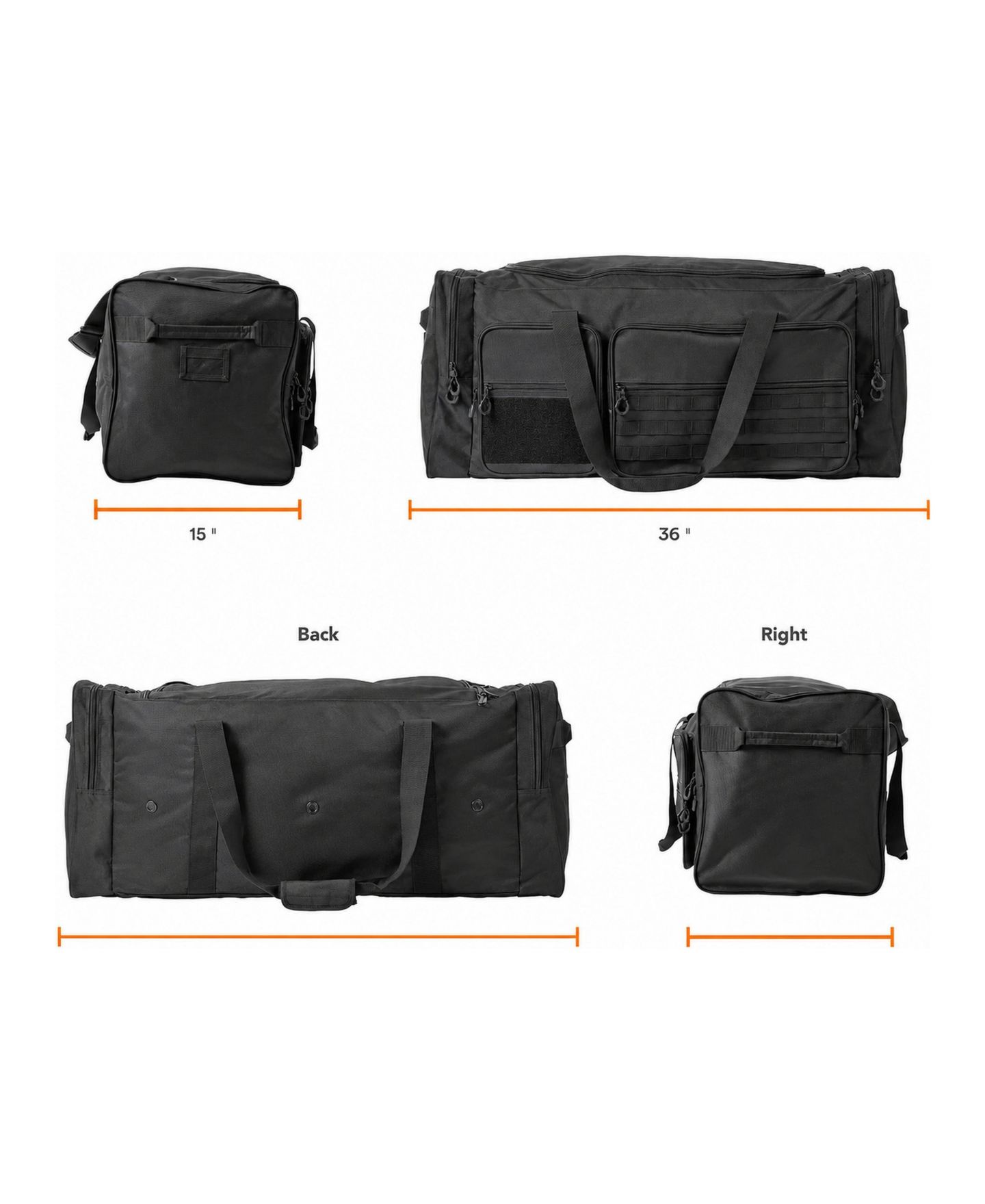 Сумка peneyon Extra Large Heavy Duty Sports Equipment Duffle Bag With Multiple Compartments And Padded Strap, цвет: Чёрный — фото 3