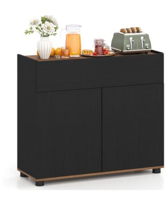 Wooden Buffet Storage Cabinet with Sideboard Design for Living Room Cabinet