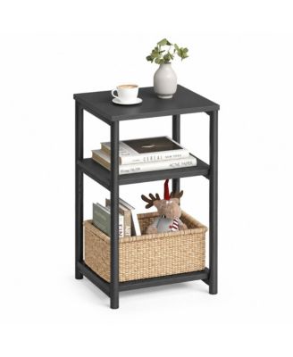 3-Tier Slim Side Table with 44 lb Per Level and Steel Frame