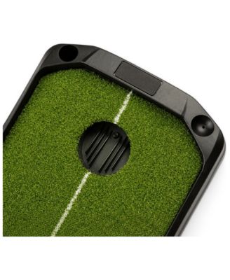 9 Foot Indoor Golf Putting Mat With Automatic Ball Return Realistic Turf Alignment Guide
