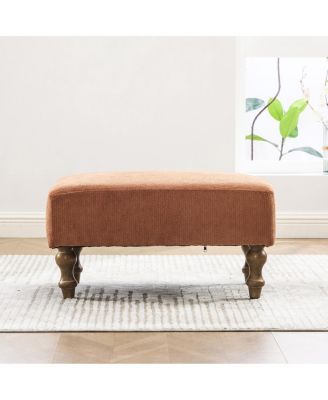 Modern Chenille Upholstered Square Ottoman