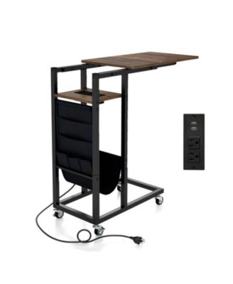 Retractable C-Shaped End Table for Tight Living Spaces
