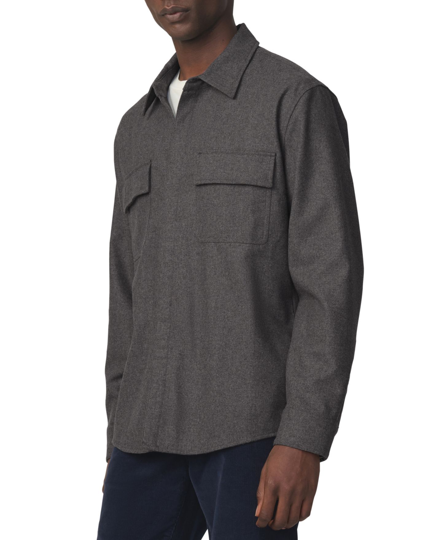 Мужская рубашка Joe's Jeans Long-Sleeve Regular-Fit Wool-Blend Overshirt, цвет: Серый — фото 4