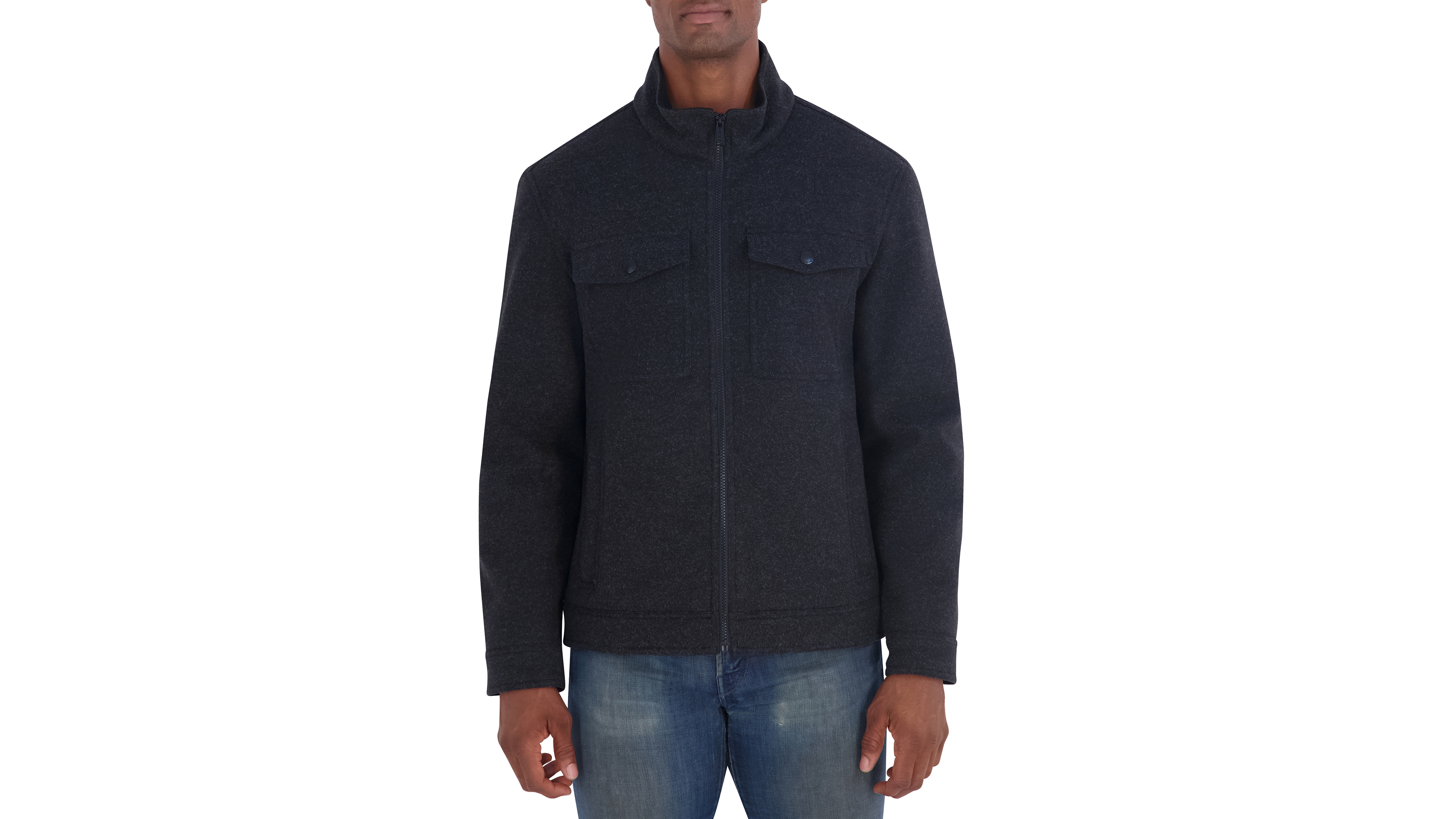 Ben Sherman Men's Wool-Blend Stand Collar Jacket