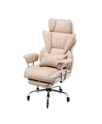  Executive Office Chair with Footrest and 400 lb Capacity, Khaki