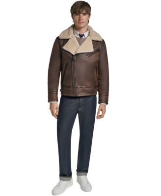 Men's Asymmetrical Faux Shearling Jacket