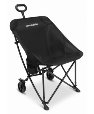 2-in-1 Camping Chair and Cart, Portable Outdoor Chair and Utility Cart for Camping, Travel and Outdoor Activities
