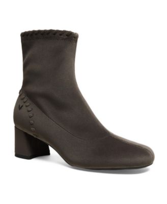 Rhoda Round-Toe Whipstitched Ankle Boots