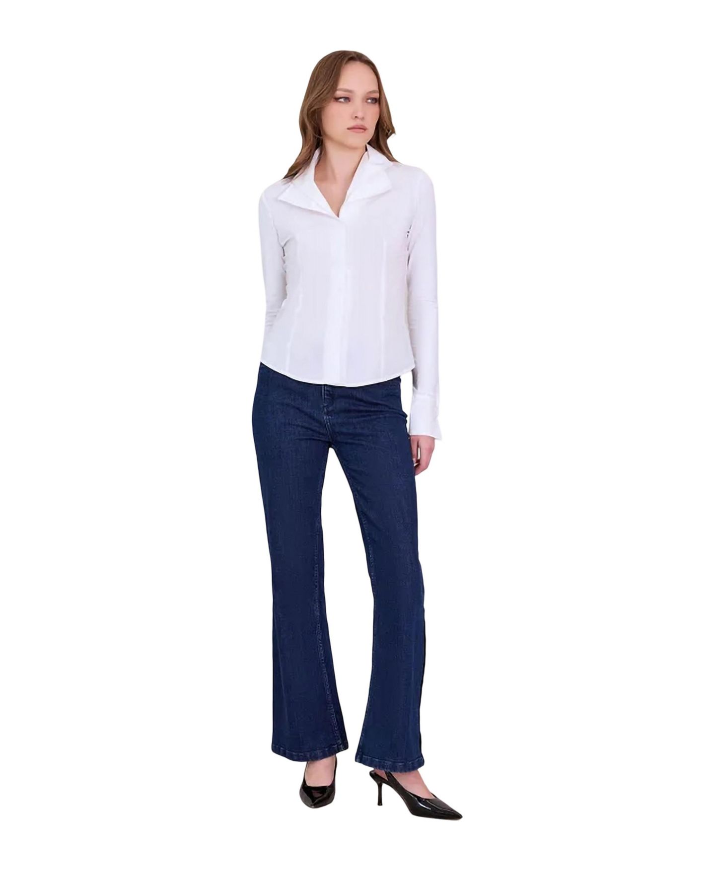Женская рубашка Anne Fontaine Christie Double-Collar Long-Sleeve, цвет: Белый — фото 1