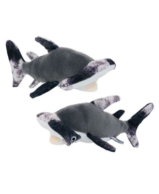 Jr Ocean Hammerhead 2 Pack, Durable Plush Squeaky Dog Toy