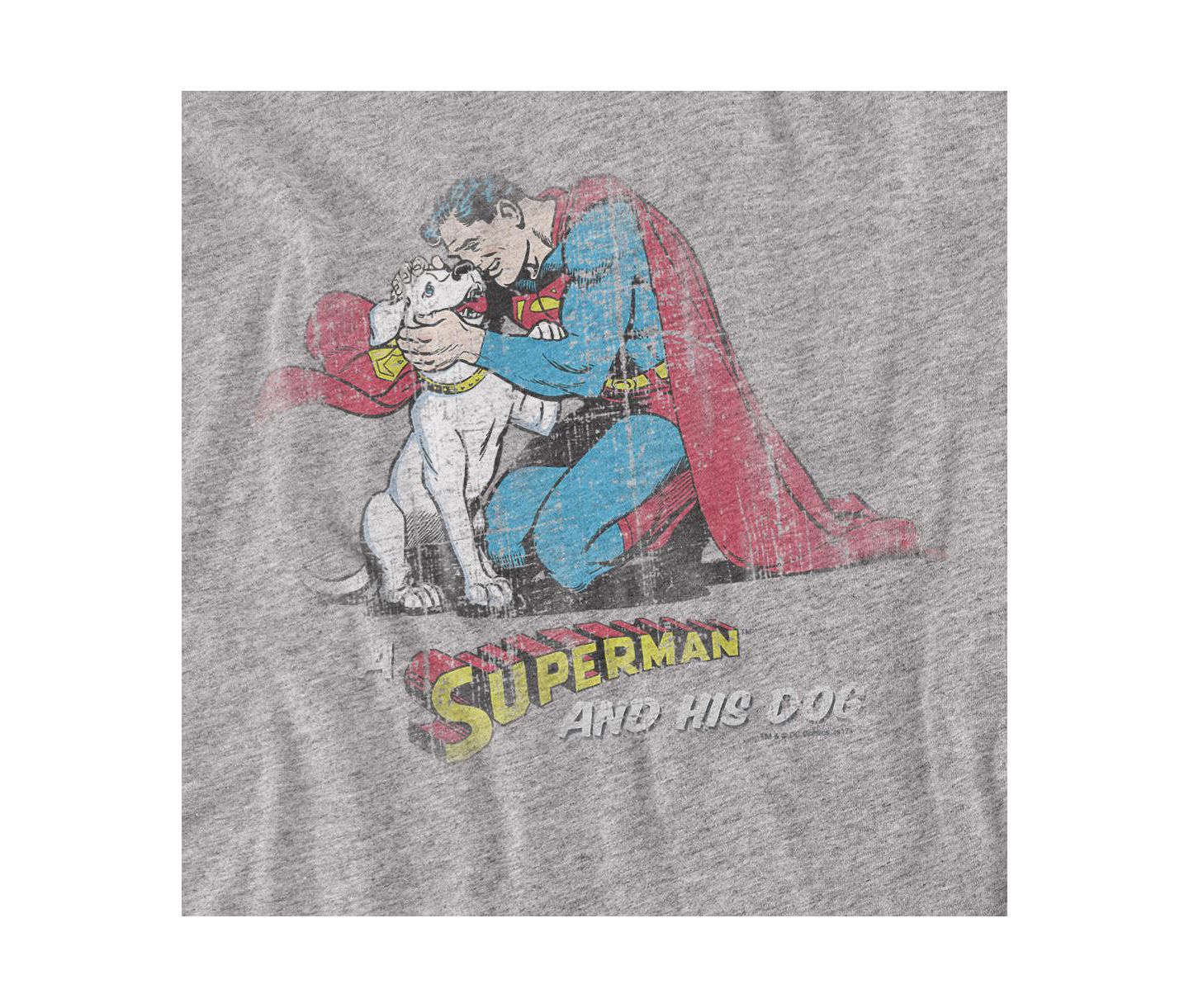 Мужская футболка Superman His Dog Graphic Classic-Fit, цвет: Меланжевый — фото 3