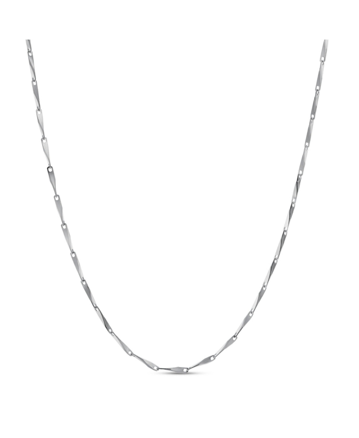 LuvMyJewelry Kiyoshi Mirror Twist Bar Chain Necklace - Silver