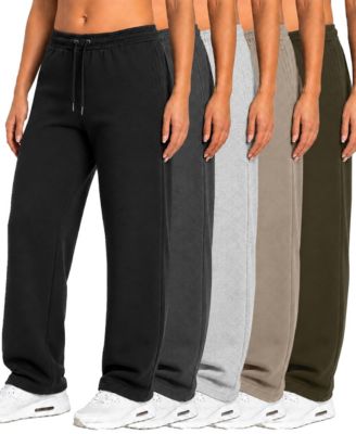 Women's Loose-Fit Open-Bottom Tech Fleece Sweatpants, 5-Pack
