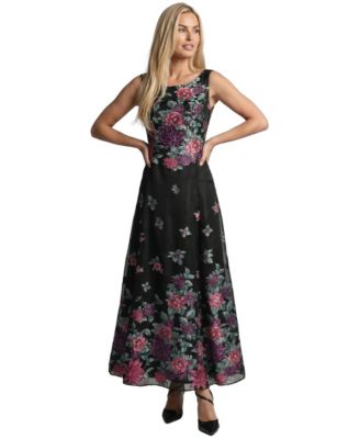 Women's Rina Sleeveless Maxi Floral-Embroidered Dress