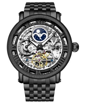 Original Men's Special Reserve 3922.5 Automatic Skeleton Dual Time Watch, 48mm Black Case, Black Dial, Black Stainless Steel Bracelet
