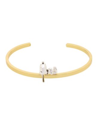 Two-Tone Laying Down Snoopy Cuff Bracelet