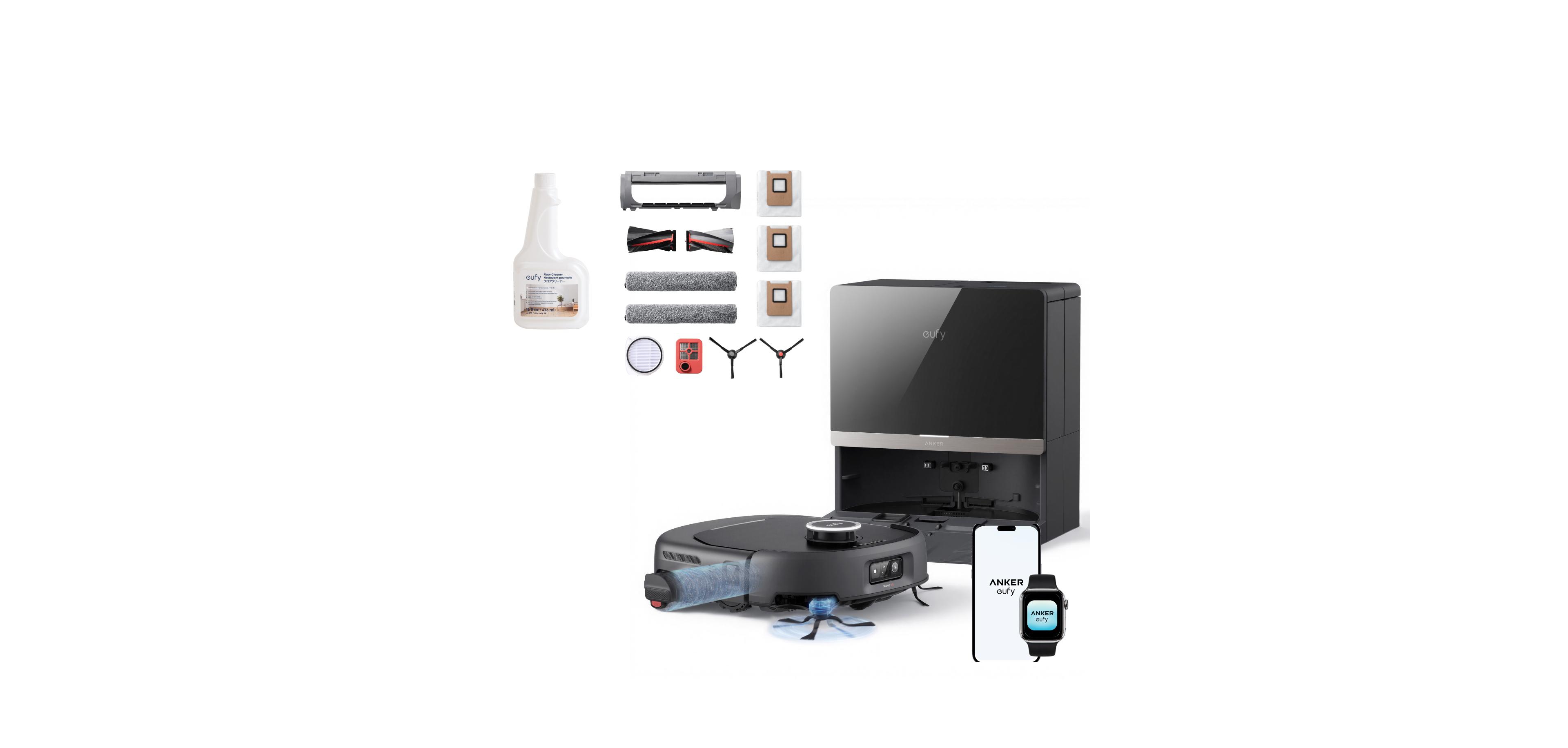 eufy Robot Vacuum Omni and Mop Combo E35 Accessories Kit and solution, 35,000 Pa,Self-Cleaning Roller Mop