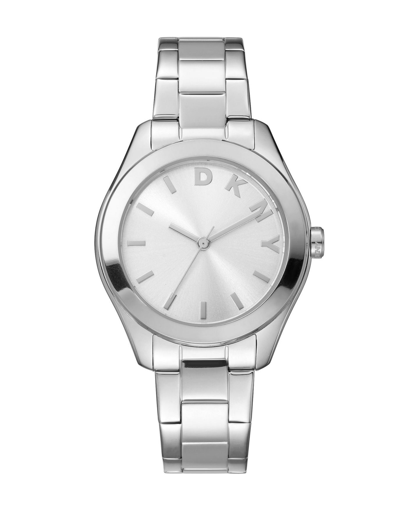 Женские часы DKNY Chambers Quartz Water-Resistant Silver Stainless Steel Bracelet Watch, 34 mm, цвет: Серебряный — фото 1