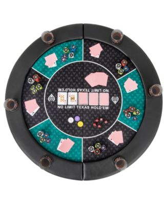 48-Inch Foldable Round Felt Poker Tabletop for 6 Players, Ages 14+