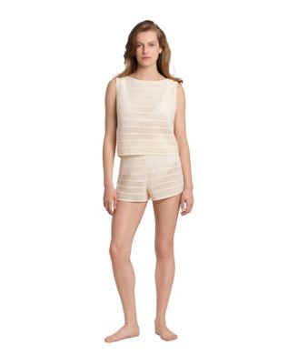 Women's Knit Top And Short Cover Up, 2-Piece Set
